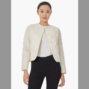 NWT: Jones New York (JNY) White Cream Collarless Quilted Jacket - Size XL